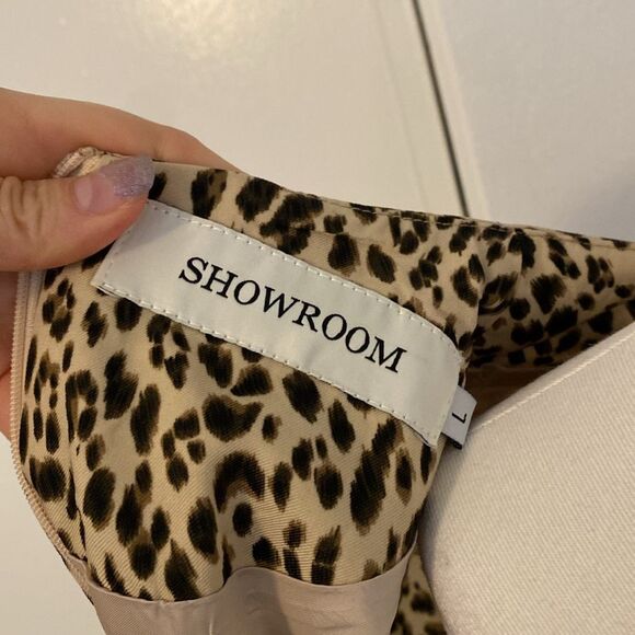 Showroom Leopard Print Tie Back Midi Dress Size Large - Picture 9 of 14